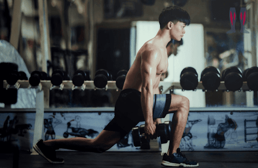 A lunge is a fantastic movement for building quads, hamstring and glute.